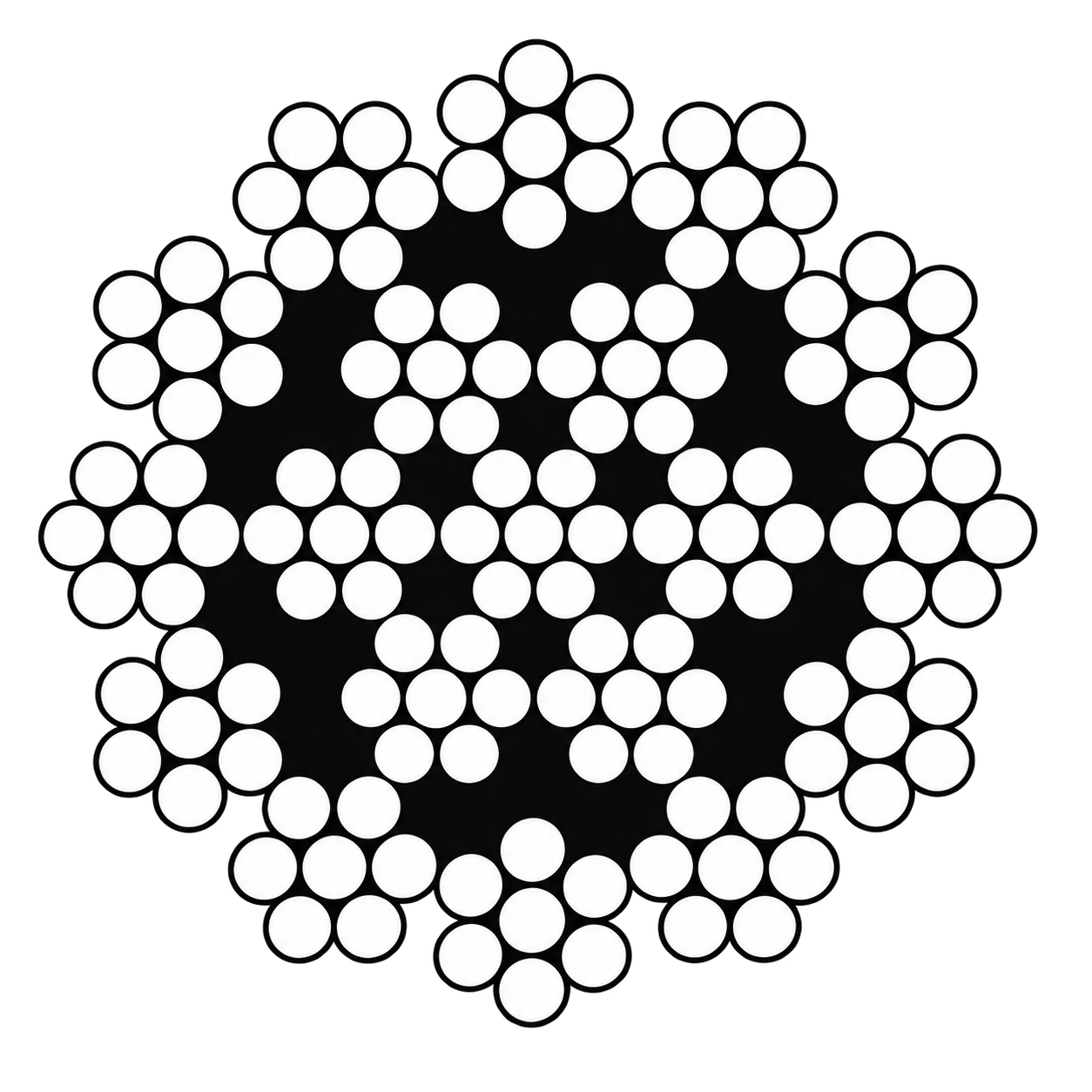 Illustrative rope cross-section with cushion core